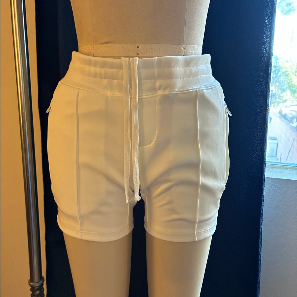 Women's White Drawstring Shorts